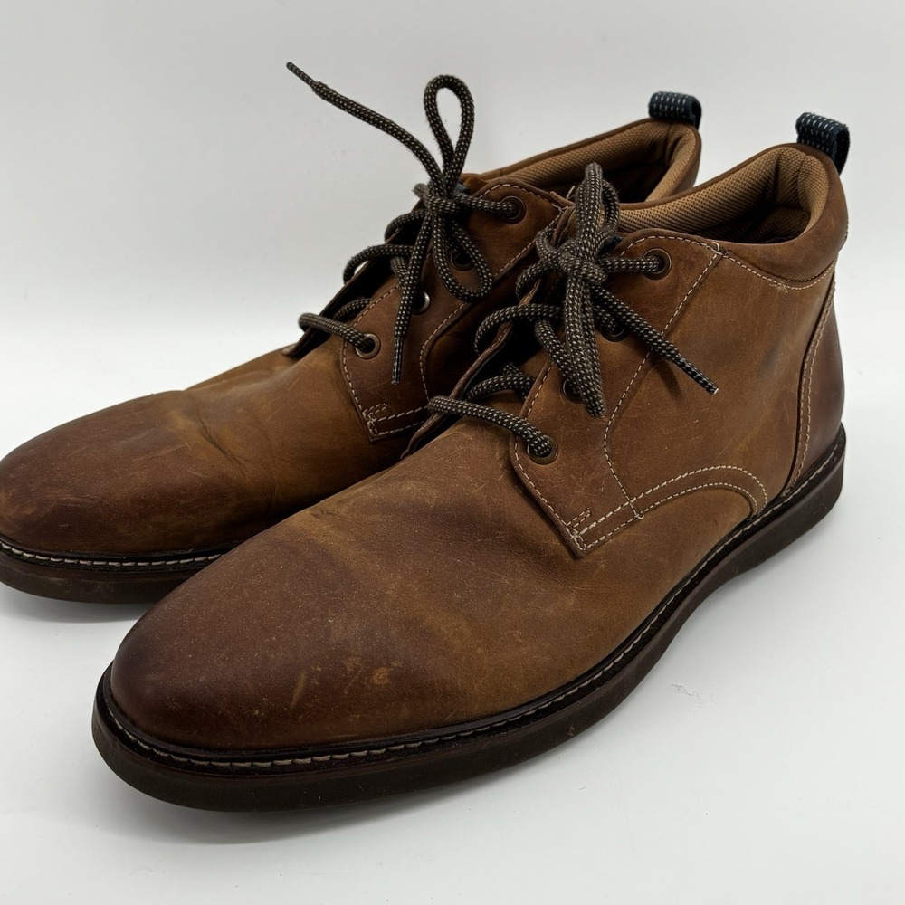 Nunn Bush Boots Mens 10.5 M Barklay Chukka Brown Leather Ankle Top Lace Up
